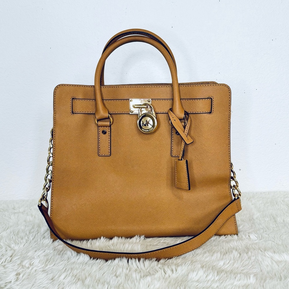 XL Michael Kors Hamilton Satchel Khaki Tote Work Back Laptop Bag